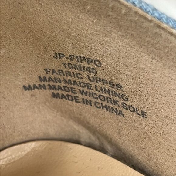 Jessica Simpson Women's Fippo Denim Floral Embroidered Lace Up Flats Size 10 - Picture 7 of 9